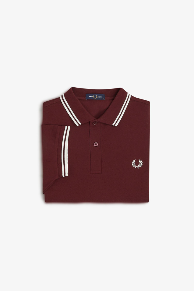 Polo Mezza Manica Bordeaux bordino bianco