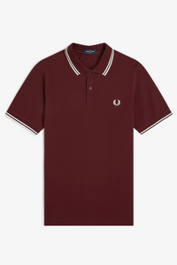 Polo Mezza Manica Bordeaux bordino bianco